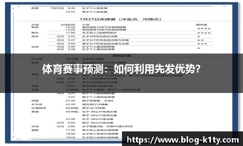 体育赛事预测：如何利用先发优势？